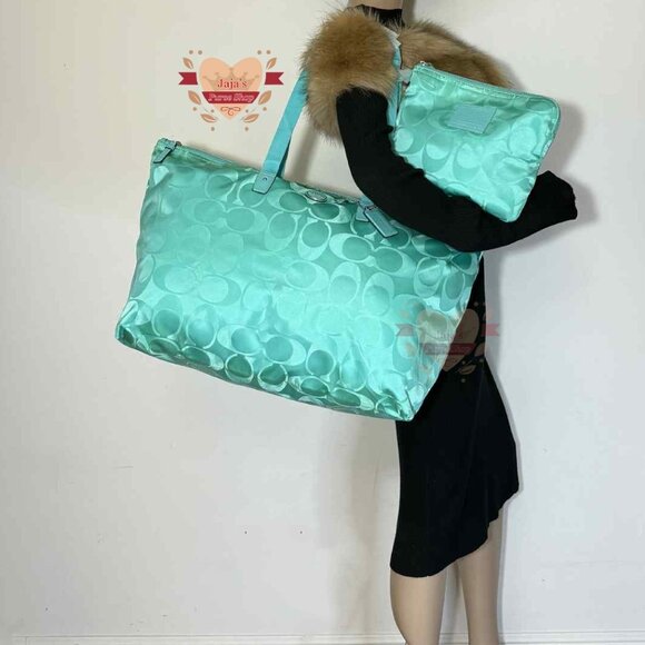 💚Coach Signature Fabric-Nylon Bag & Snap Pouch💚 - Picture 12 of 16